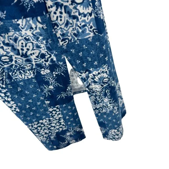 Lauren Ralph Lauren Women's Sleeveless Blue & White Floral Dress M - Picture 5 of 15